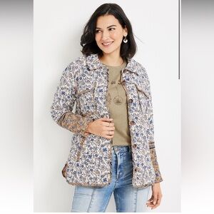 Maurices Bohemian Floral Quilted Jacket